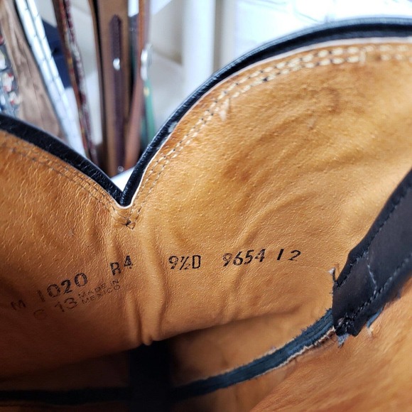 Men\'s Lucchese‎ Black Calf Leather Western Boots M1020 B4 Handcrafted Size 9.5 D main image 11